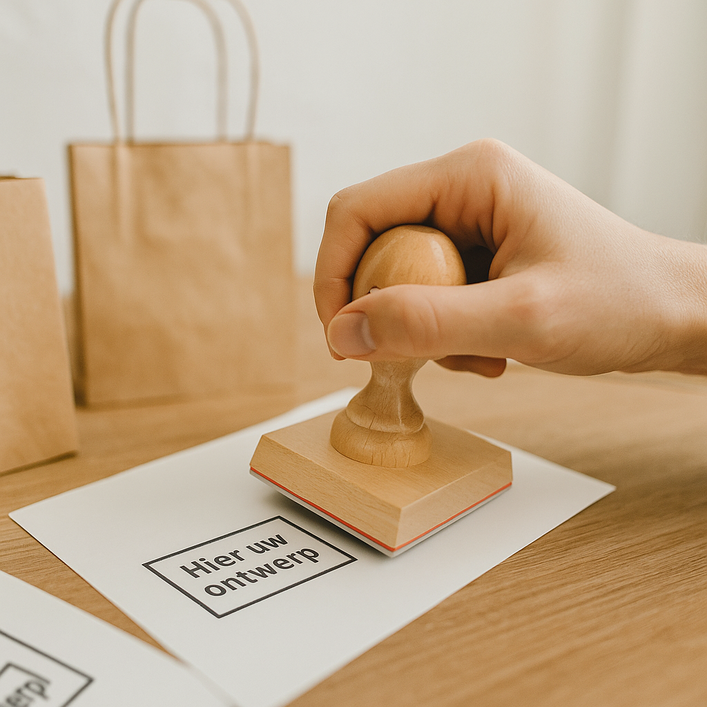 Stempel met een handstempel